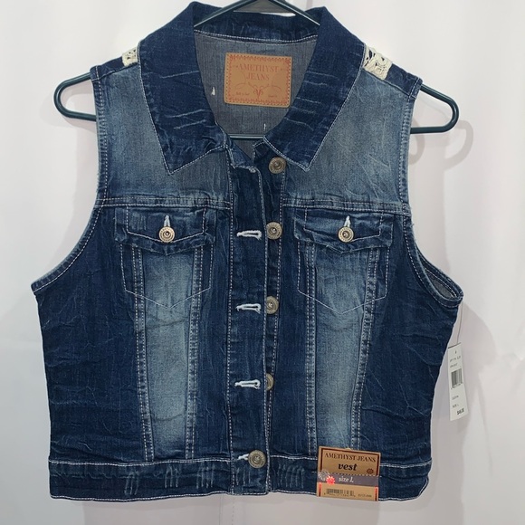 Women’s AMETHYST JEANS denim vest size L Y2K - Picture 1 of 5